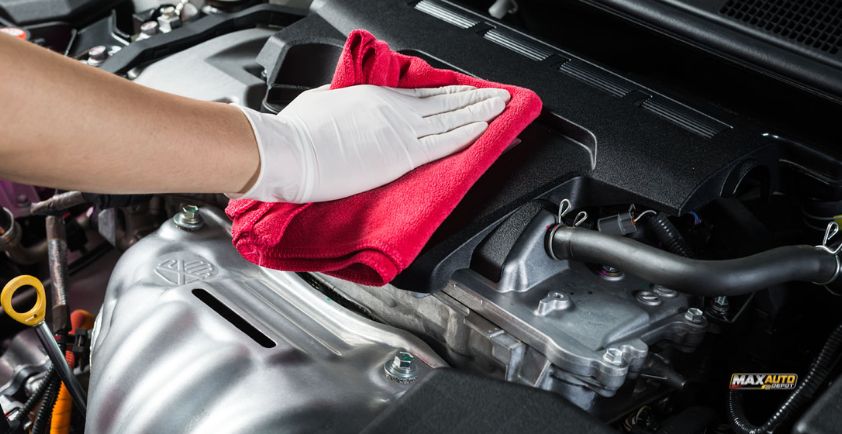 how to clean engine oil off engine