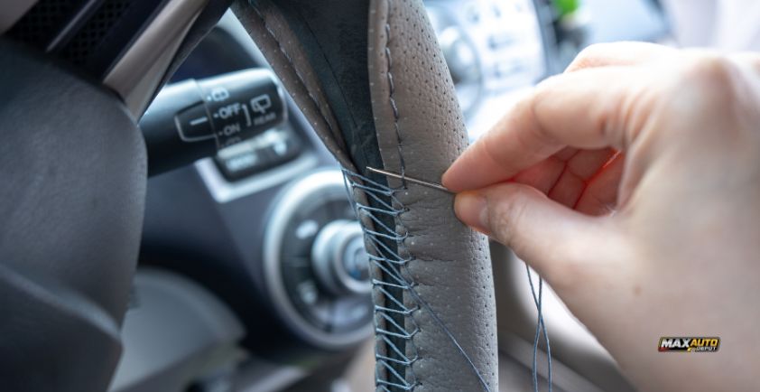 how to sew a steering wheel cover