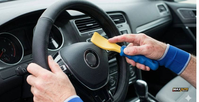 how to remove steering wheel cover