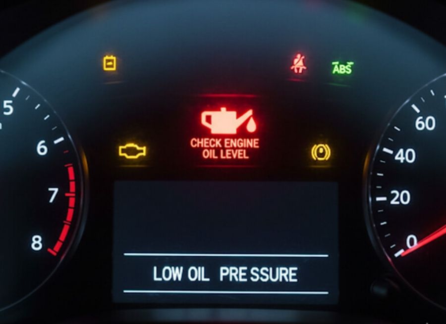 can engine light come on if oil is low